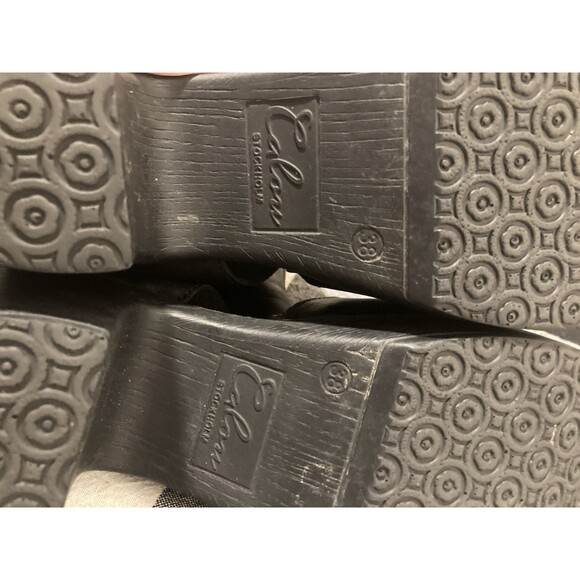 Calou Stockholm Clogs Black Leather Ankle Wrap Zip Bootie Size 38 EU US 7 - Picture 10 of 10